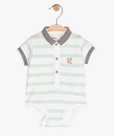 body bebe garcon look polo a larges rayures multicoloreA568301_1