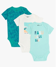 body bebe garcon a manches courtes imprime (lot de 3) multicoloreA568601_1