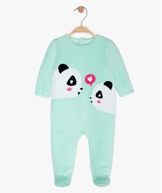 pyjama bebe fille en velours a motif panda bleuA569901_1