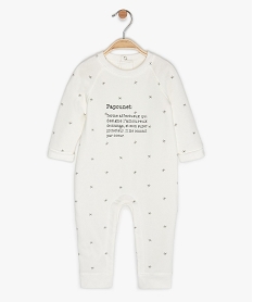 pyjama bebe sans pieds en jersey imprime etoiles beigeA570101_1