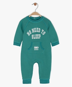 GEMO Pyjama bébé garçon sans pieds en jersey bouclette Vert