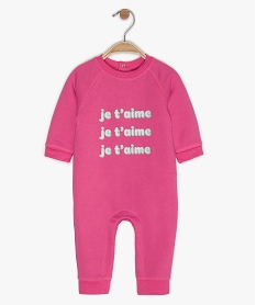 GEMO Pyjama bébé fille sans pieds imprimé poitrine Rose