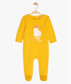 GEMO Pyjama bébé fille à fermeture dos imprimé glace Jaune
