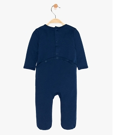 pyjama bebe garcon imprime sur lavant en coton bio bleuA570601_2