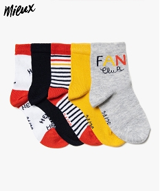 chaussettes bebe fille contenant du coton biologique (lot de 5) orange chaussettesA573301_1