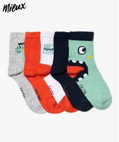 GEMO Chaussettes bébé garçon à motifs dinosaures (lot de 5) Vert