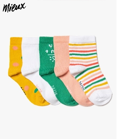 GEMO Chaussettes bébé fille à motifs colorés (lot de 5) Imprimé