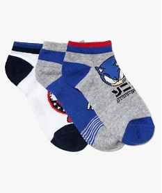 GEMO Chaussettes garçon tige courte à motif Sonic (lot de 3) Blanc