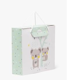 boite cadeau bebe avec motifs koalas en papier carton recycle blanc standardA575201_1
