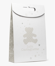 GEMO Pochette cadeau bébé en papier recyclé - LuluCastagnette blanc standard