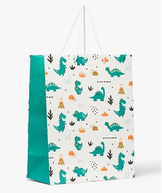 GEMO Pochette cadeau bébé avec motifs dinosaures en papier recyclé Multicolore