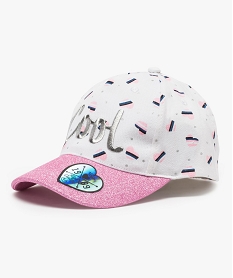 casquette fille motifs cœurs et paillettes imprimeA579301_1