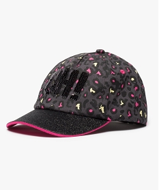 GEMO Casquette fille à motif animalier paillettes et sequins Multicolore