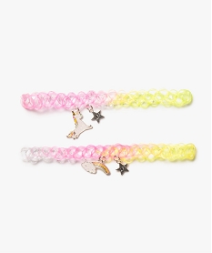 GEMO Colliers fille ras de cou multicolores à pendentif (lot de 2) Multicolore