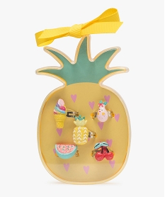 GEMO Bagues enfant thème fruits (lot de 5) Jaune