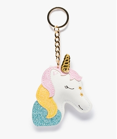 GEMO Porte-clés fille motif licorne pailletée Multicolore