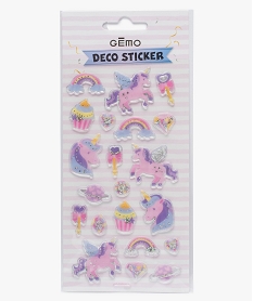 GEMO Stickers fantaisie licorne (lot de 21) Multicolore