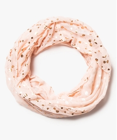 foulard fille snood imprime cerises en polyester recycle roseA583901_1