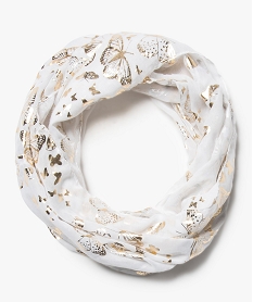 foulard fille snood motif papillons dores blanc foulards echarpes et gantsA584001_1