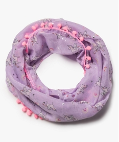 foulard fille snood motif licorne et etoiles pailletes multicoloreA584101_1