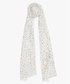 GEMO Foulard fille imprimé pois brillants Blanc