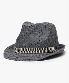 GEMO Chapeau garçon forme trilby en toile imprimée Bleu