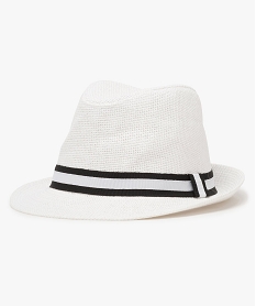 chapeau de ceremonie garcon forme fedora avec lisere contrastant blancA585501_1