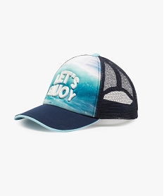 GEMO Casquette garçon filet à motif surf et détails en relief Bleu