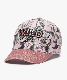 GEMO Casquette fille à imprimé tropical et visière pailletée Multicolore