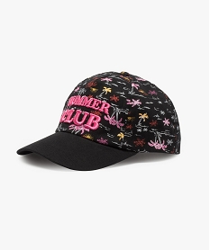 GEMO Casquette fille imprimé palmiers avec broderie en relief Noir