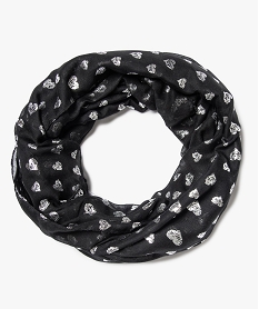 foulard fille snood multiposition motif brillant noirA588001_1