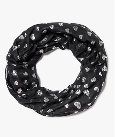 GEMO Foulard fille snood multiposition motif brillant Noir