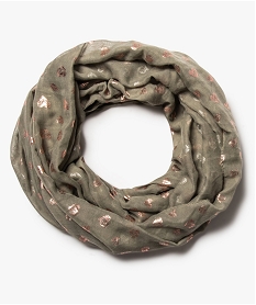 foulard fille snood multiposition motif brillant vertA588101_1