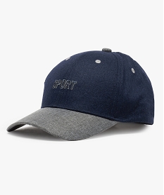 GEMO Casquette homme bicolore en toile denim Bleu