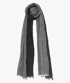 cheche homme bicolore avec finitions franges noir foulard echarpes et gantsA590101_1