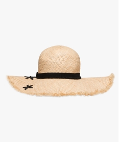 chapeau de paille femme a larges bords brunA591201_1