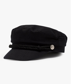 GEMO Casquette femme style marin avec cordon fantaisie Noir