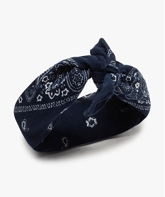 GEMO Foulard femme bandana avec coton recyclé Bleu