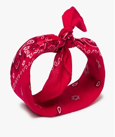 GEMO Foulard femme bandana avec coton recyclé Rouge