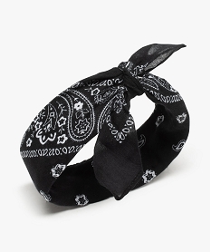 GEMO Foulard femme bandana avec coton recyclé Noir