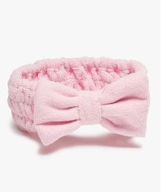 GEMO Bandeau à cheveux femme en éponge à gros nœud Rose