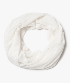 foulard femme snood paillete en polyester recycle blancA595001_1