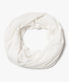 GEMO Foulard femme snood pailleté en polyester recyclé Blanc