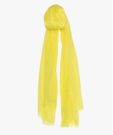 GEMO Foulard femme à franges Jaune