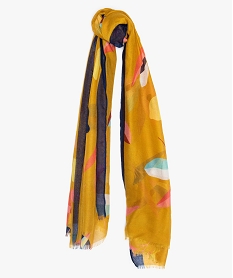 GEMO Foulard femme à motifs multicolores Jaune