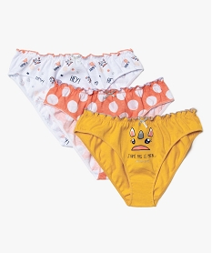 GEMO Culotte fille fantaisie avec taille froncée (lot de 3) Multicolore