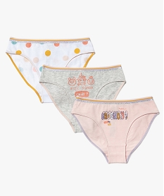 GEMO Culotte fille avec motifs (lot de 3) Multicolore