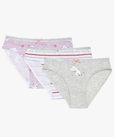 GEMO Culotte fille à ceinture pailletée en coton bio (lot de 3) Multicolore