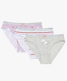 GEMO Culotte fille à ceinture pailletée en coton bio (lot de 3) Multicolore