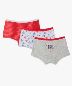 GEMO Boxer fille à paillettes contenant du coton bio (lot de 3) Multicolore